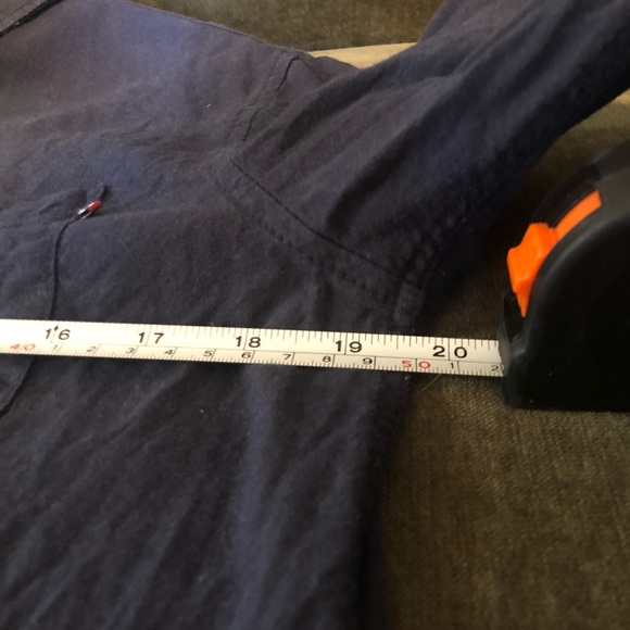 Navy blue long sleeve button down shirt. Brunswick Garments from Cotton On - Picture 5 of 7